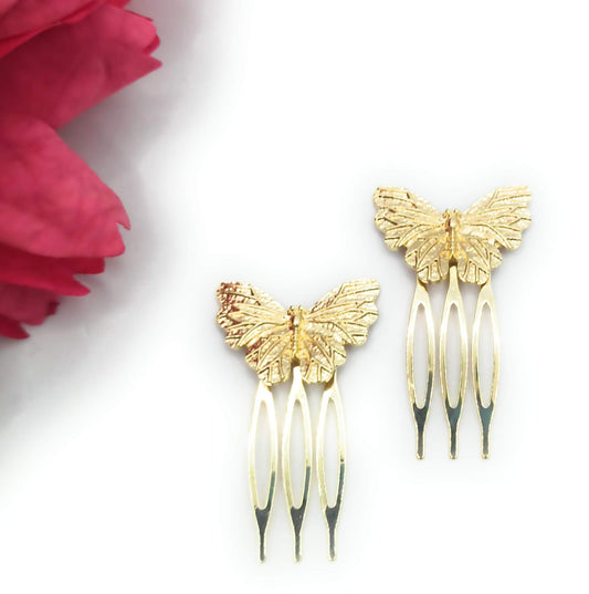 Peinetas Doradas Pequeñas · Mariposas Talla S (Pack 2 uds)