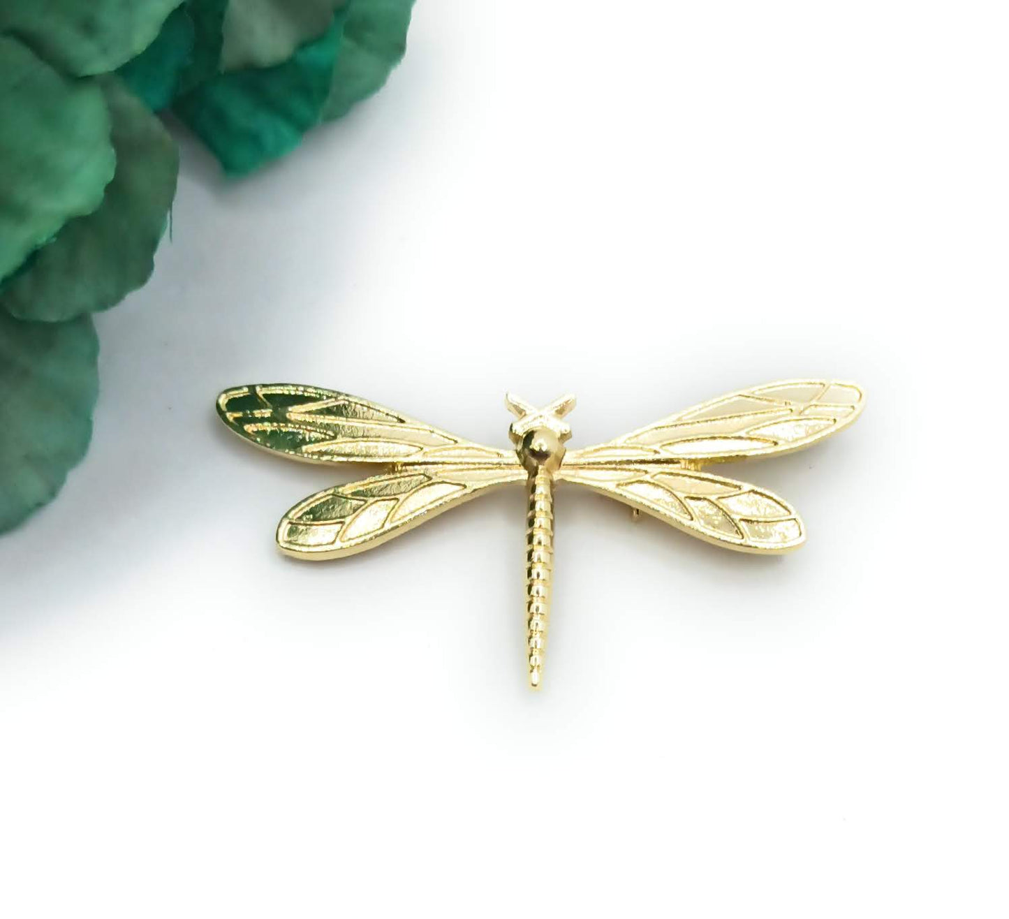 Broche Dorado Mediano · Libélula Oro Brillo (Talla M)