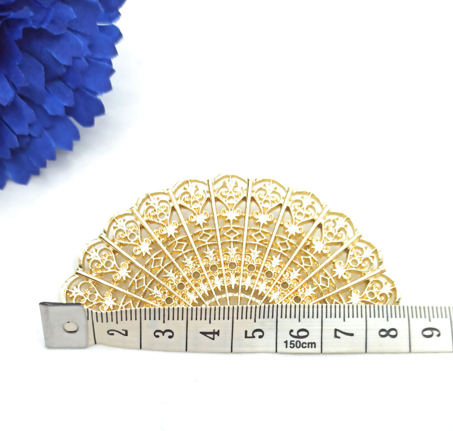 Broche Dorado Grande · Abanico Oro Brillo (Talla L)