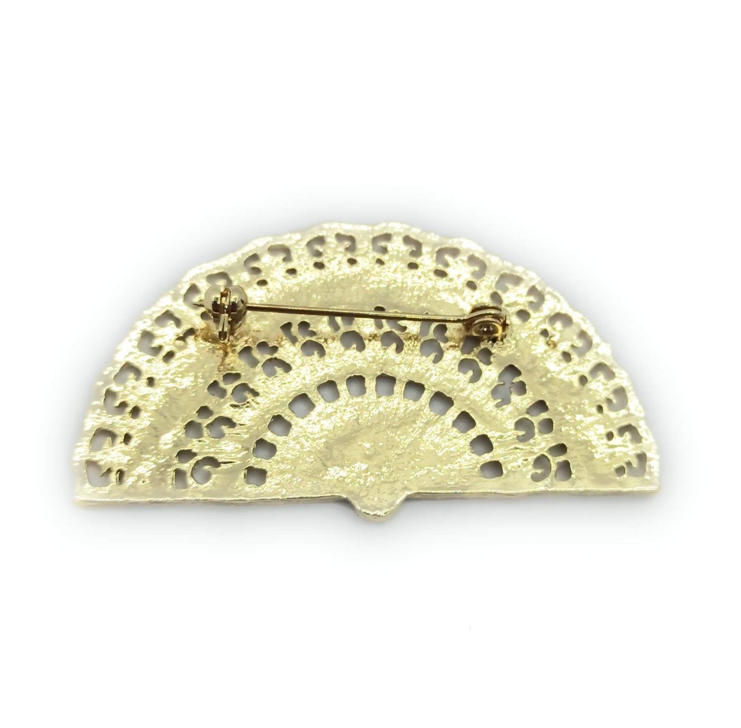 Broche Dorado Mediano · Abanico Oro Brillo (Talla M)