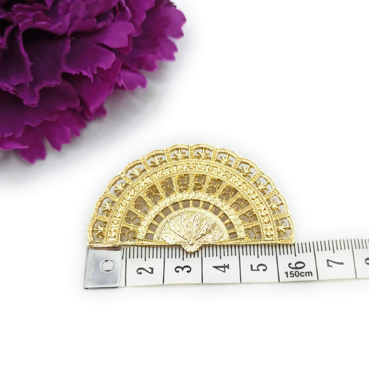 Broche Dorado Mediano · Abanico Oro Brillo (Talla M)