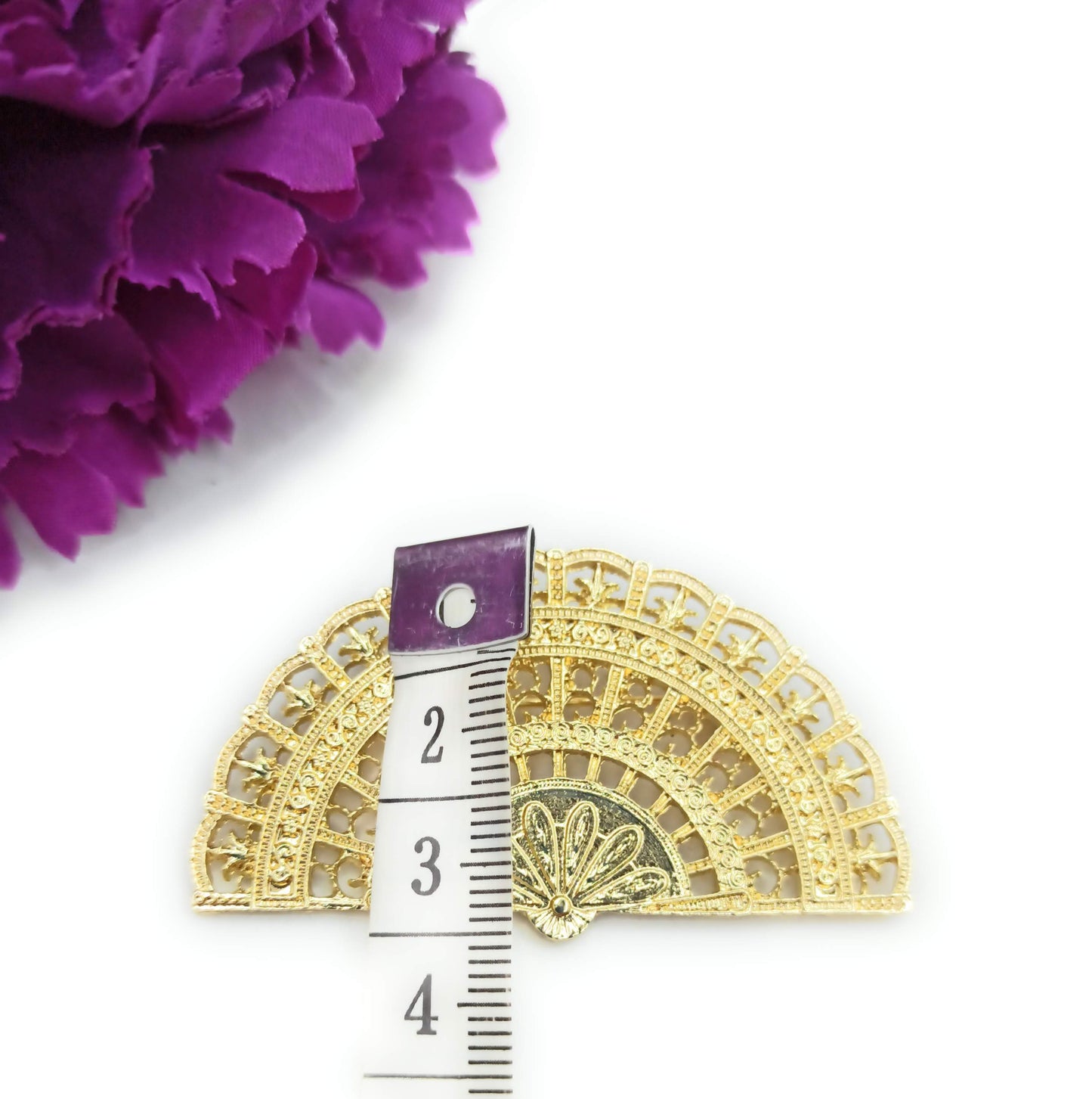 Broche Dorado Mediano · Abanico Oro Brillo (Talla M)