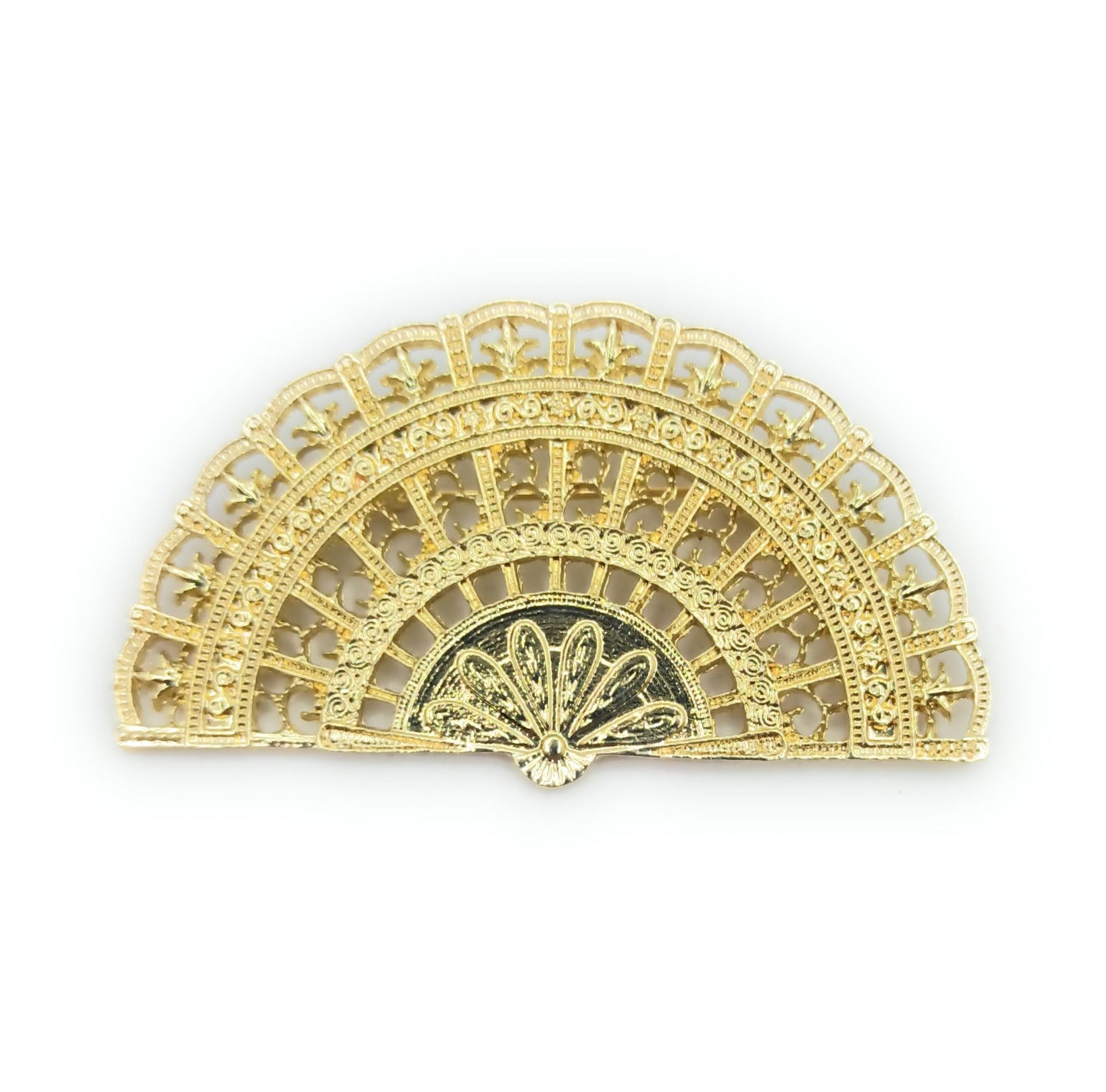Broche Dorado Mediano · Abanico Oro Brillo (Talla M)