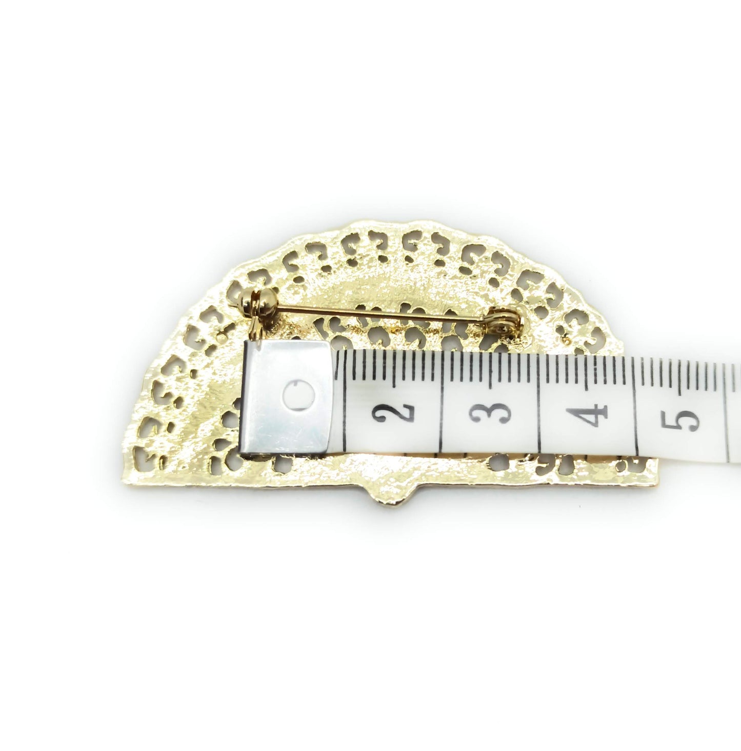 Broche Dorado Mediano · Abanico Oro Brillo (Talla M)
