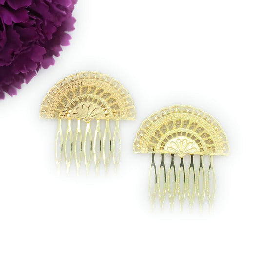 Peinetas Doradas Medianas · Abanicos Talla M (Pack 2 uds)