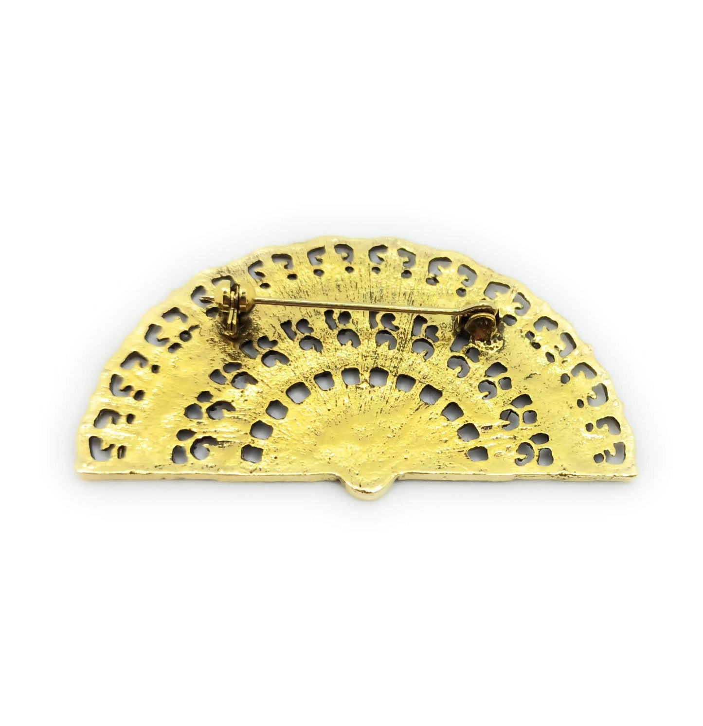 Broche Dorado Mediano · Abanico Estilo Vintage (Talla M)