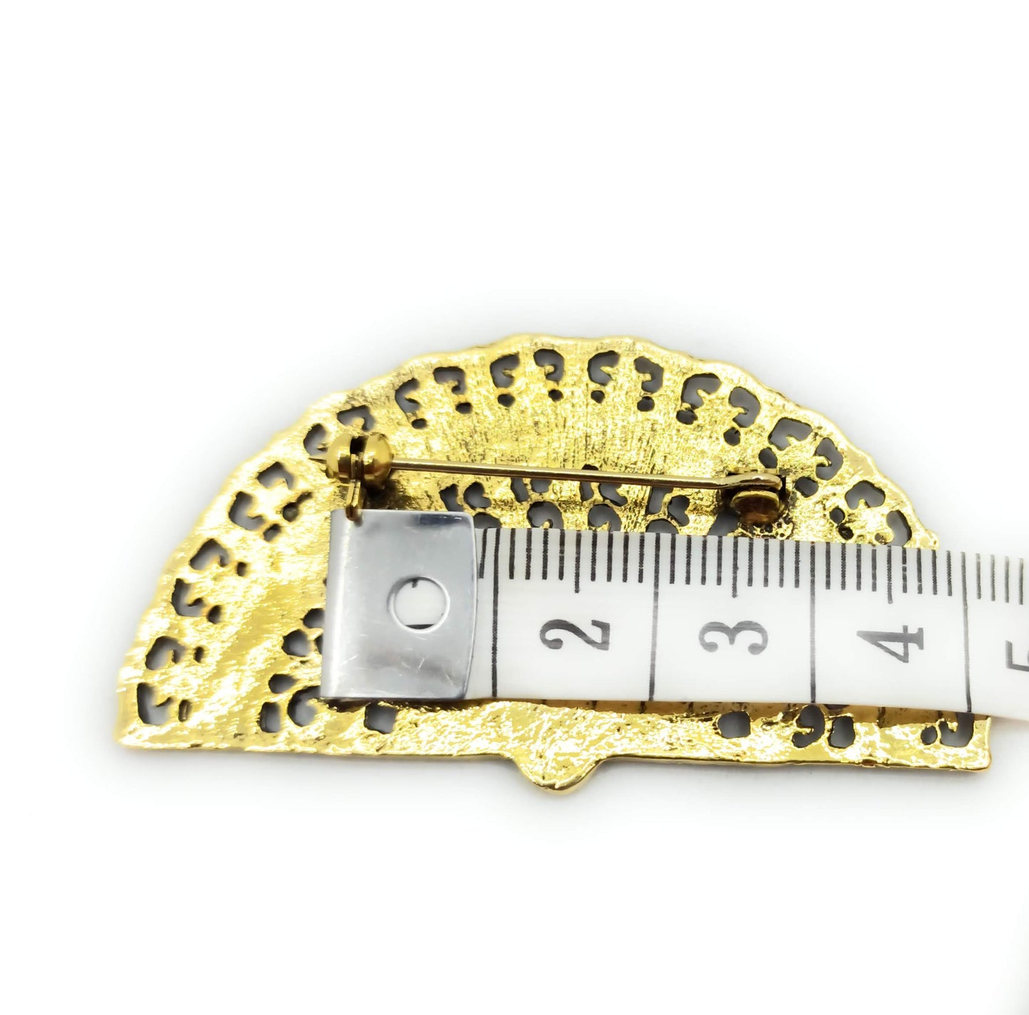 Broche Dorado Mediano · Abanico Estilo Vintage (Talla M)