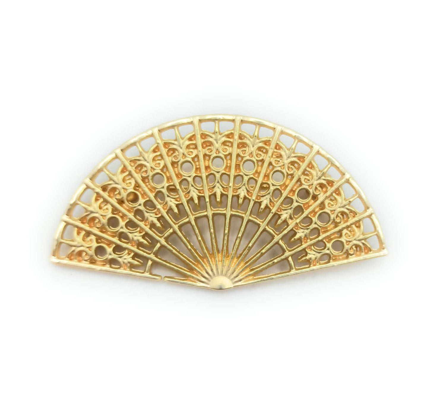 Broche Dorado Mediano · Abanico Oro Brillo (Talla S)