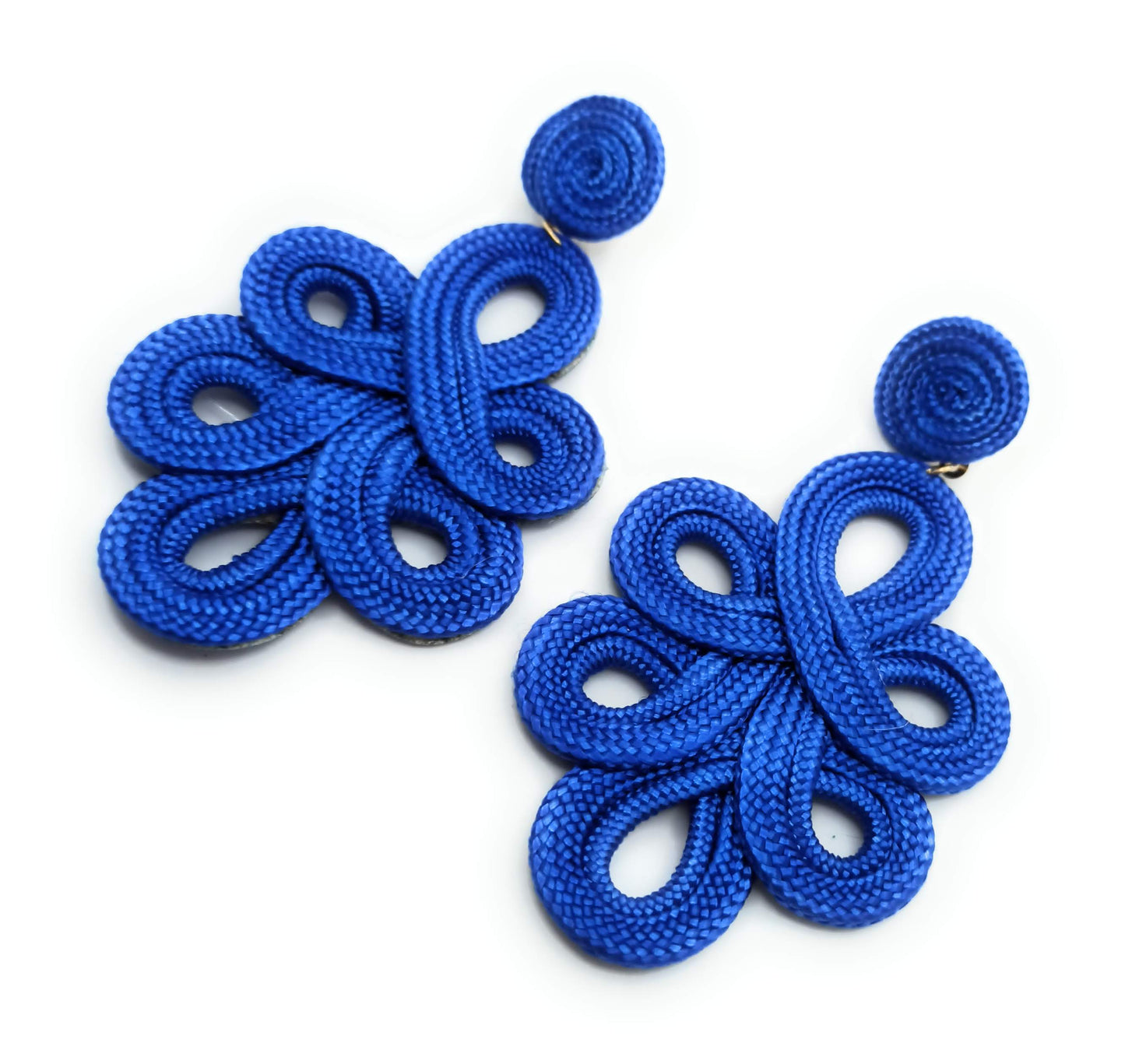 Pendientes largos y ligeros de flamenca · Azul