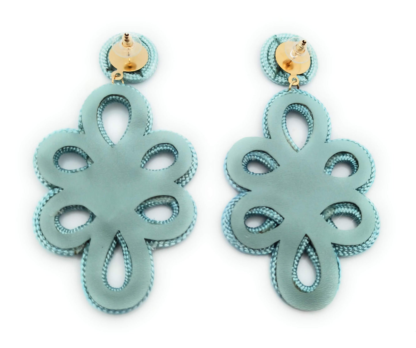 Pendientes largos y ligeros de flamenca · Azul Claro