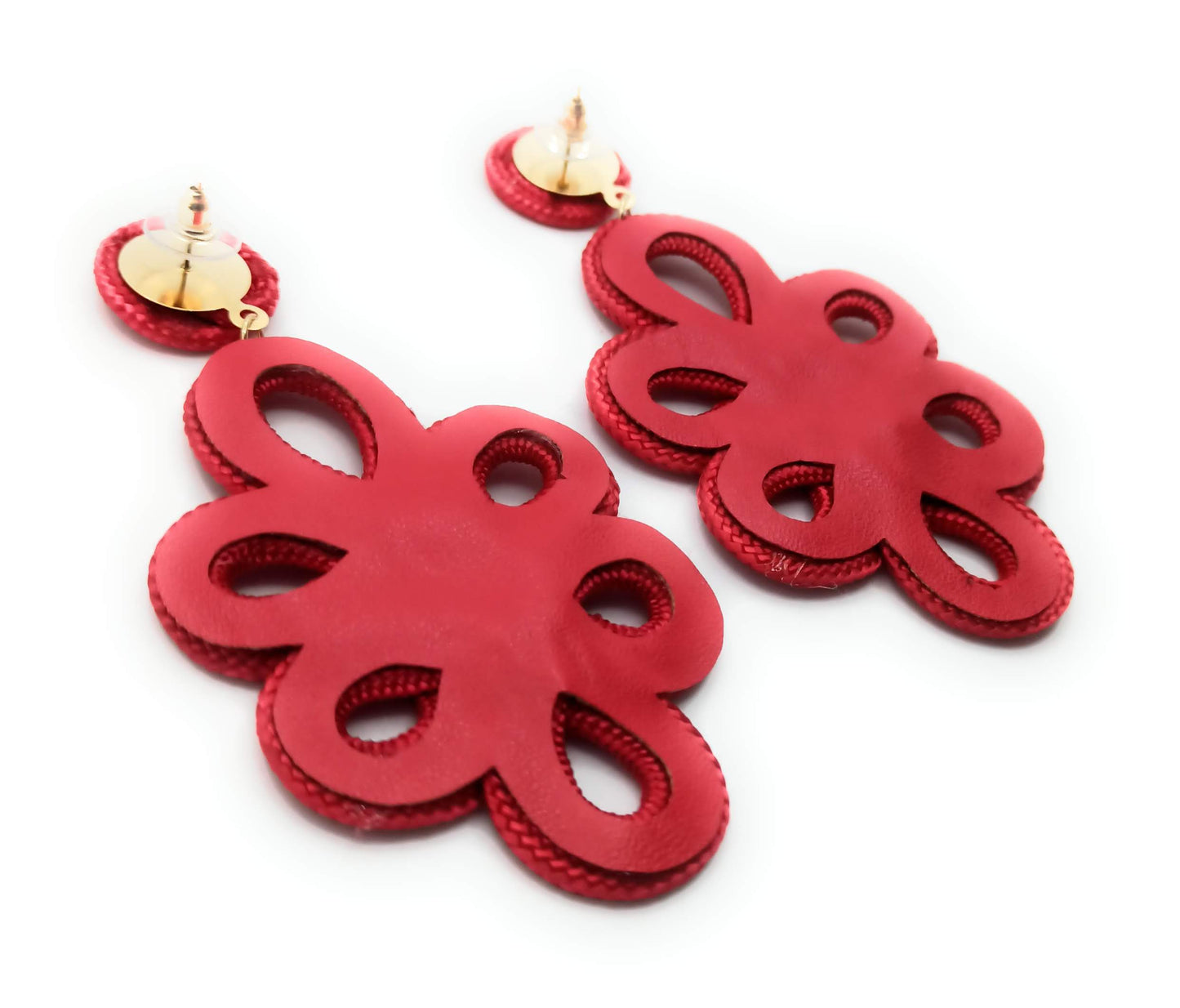 Pendientes Largos de Fiesta y Flamenca – Ligereza y Estilo Andaluz · Rojo Intenso