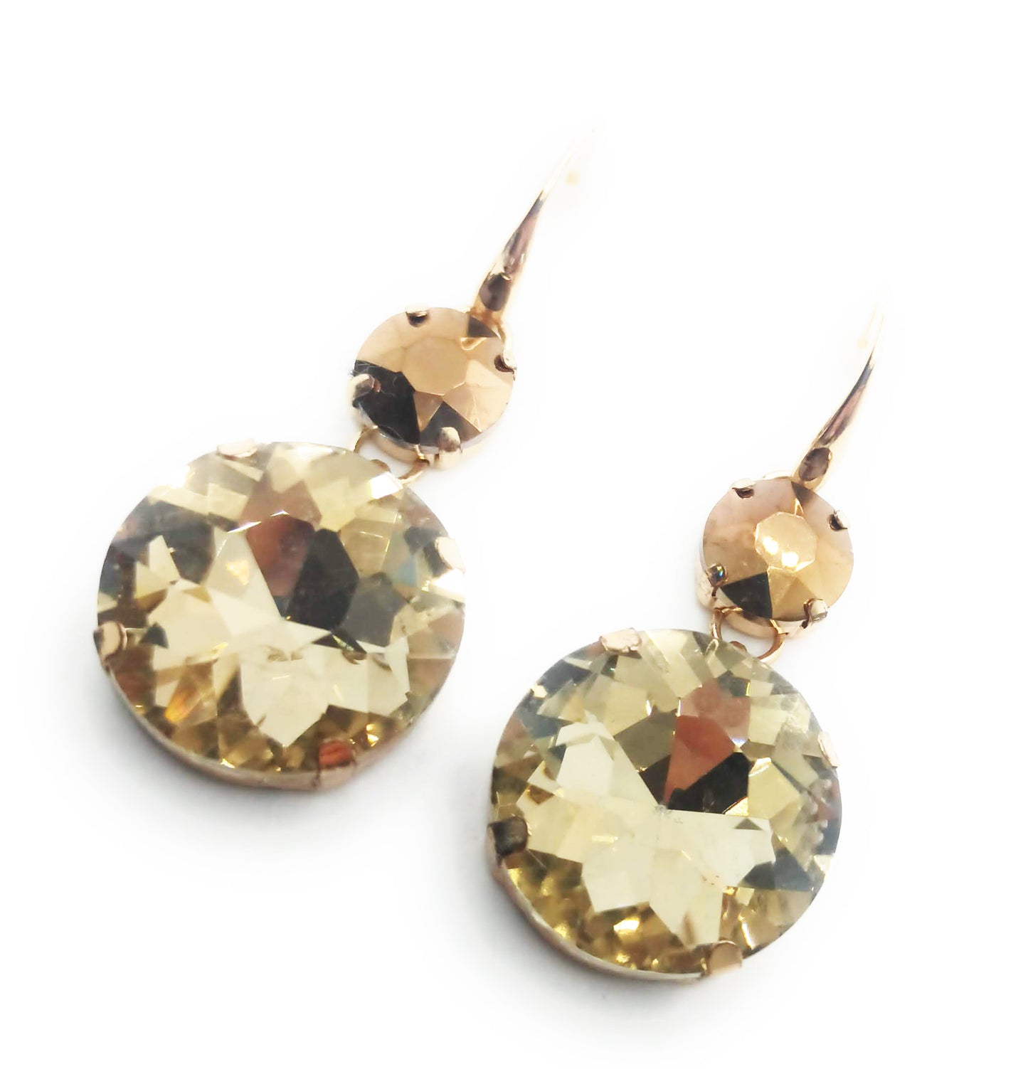 Pendientes Largos de Cristales de Colores XL · Champán