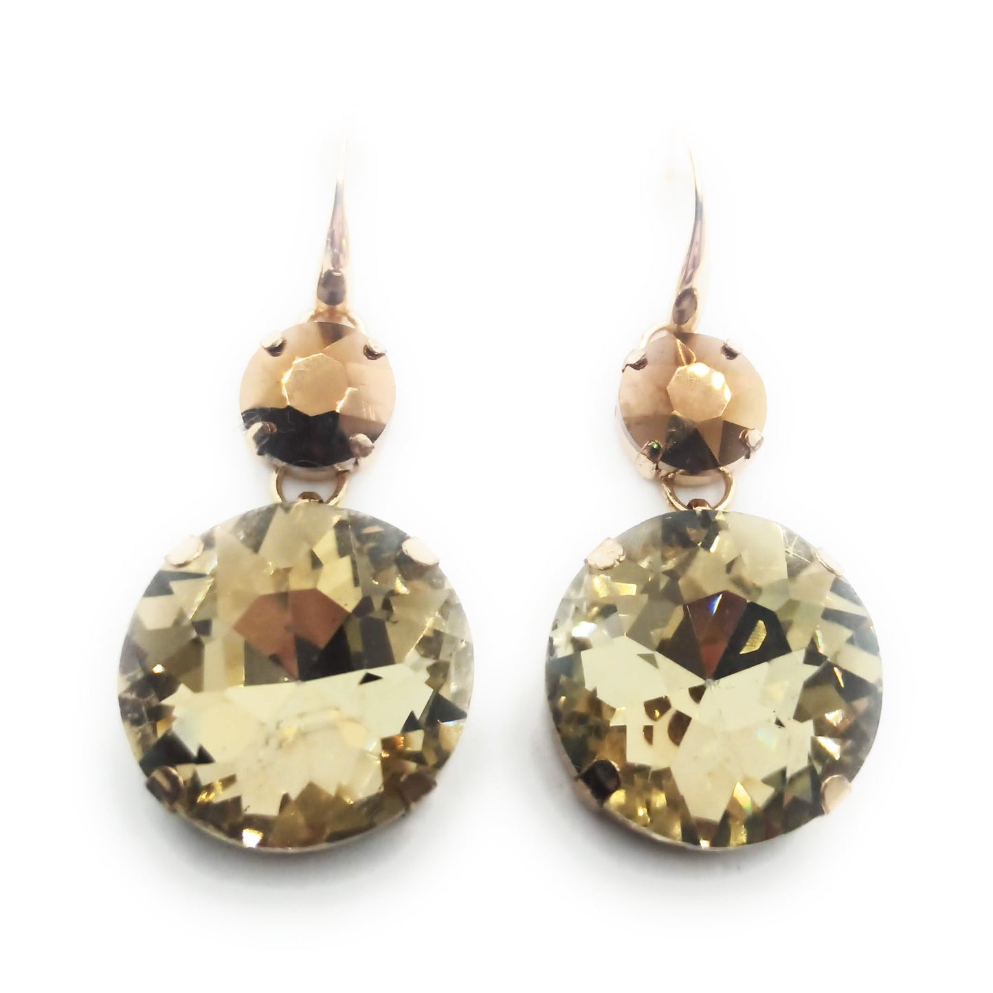 Pendientes Largos de Cristales de Colores XL · Champán