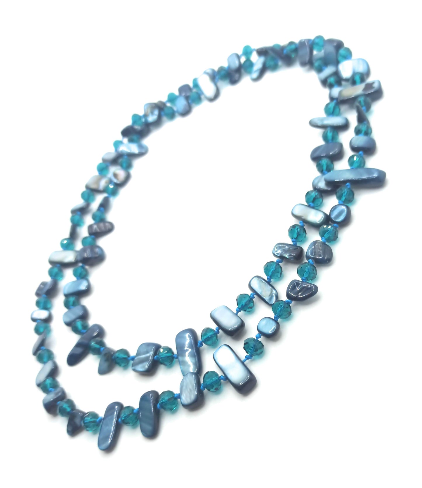 Collar Largo de Nácar · Turquesa