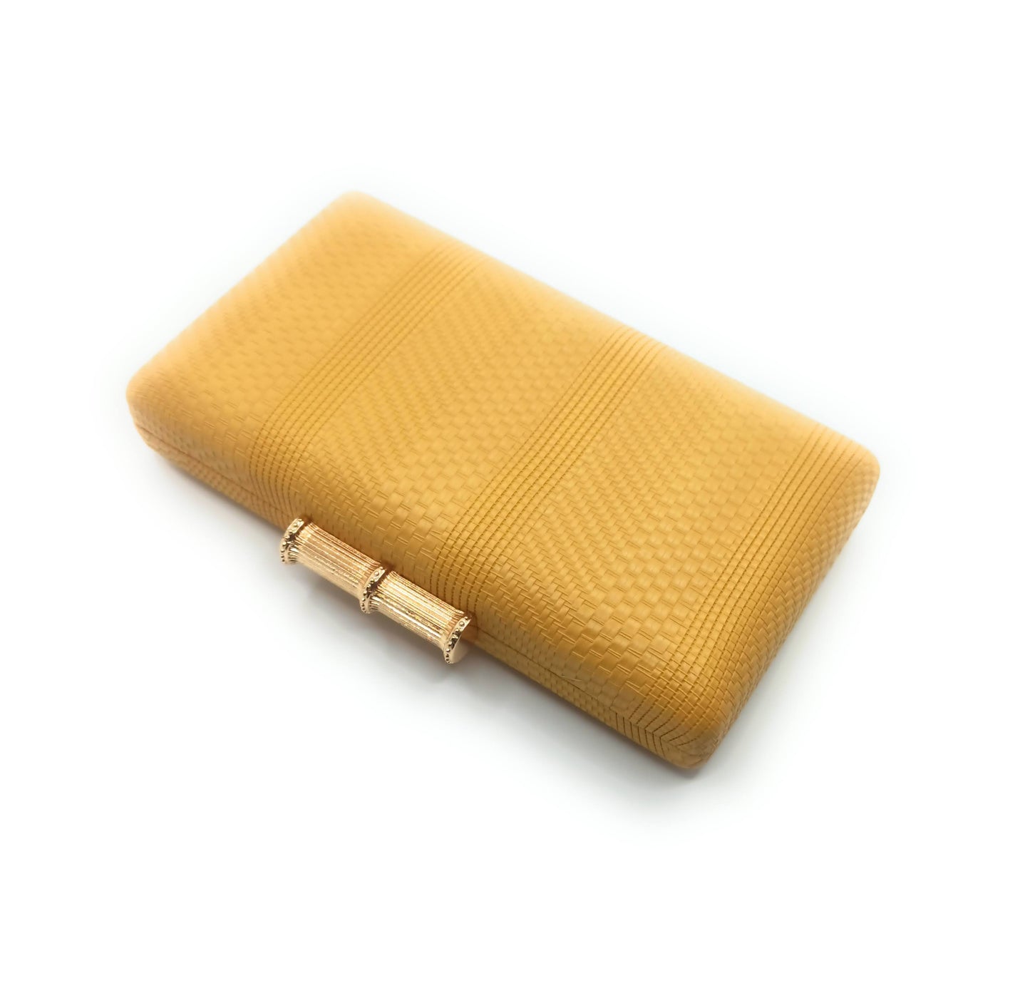 Cartera De Mano Bolso Fiesta Rectangular · Bambú Mostaza