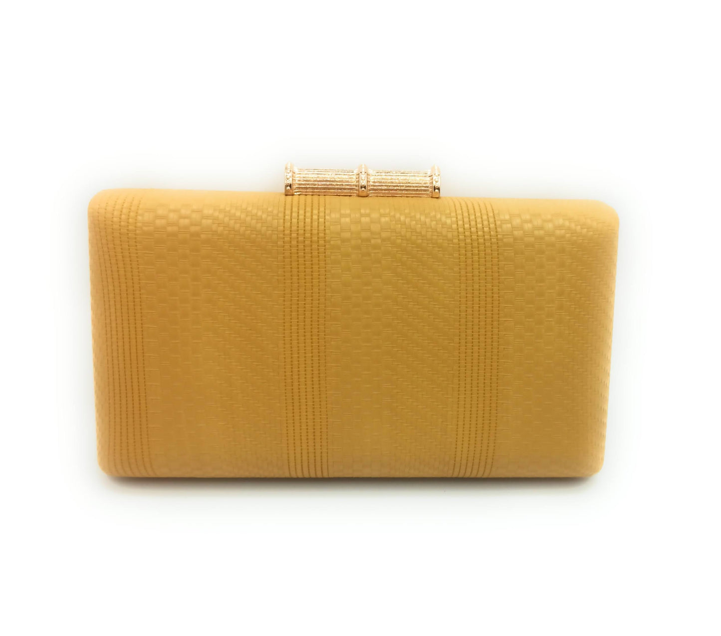 Cartera De Mano Bolso Fiesta Rectangular · Bambú Mostaza