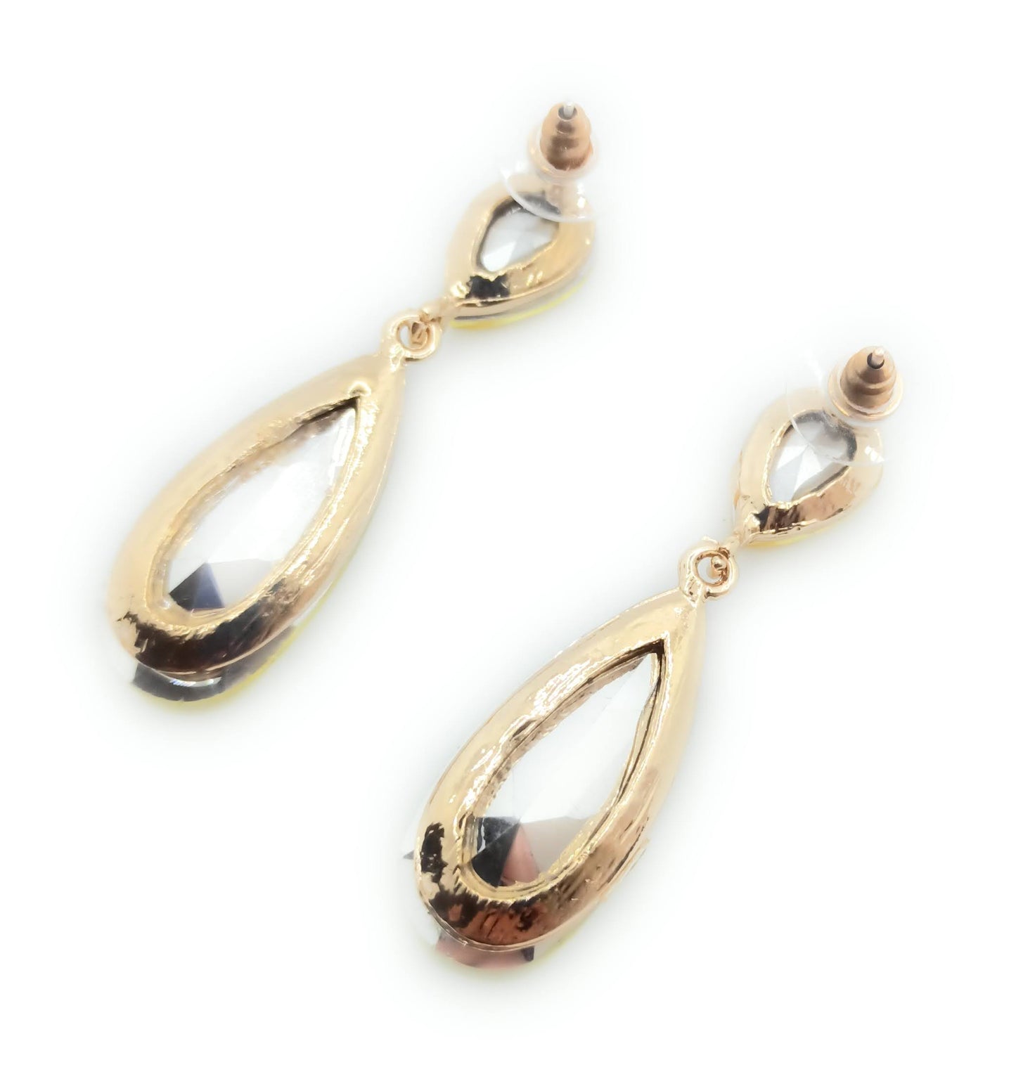 Pendientes Largos de Fiesta con Cristados – Elegancia y Brillo · Amarillo