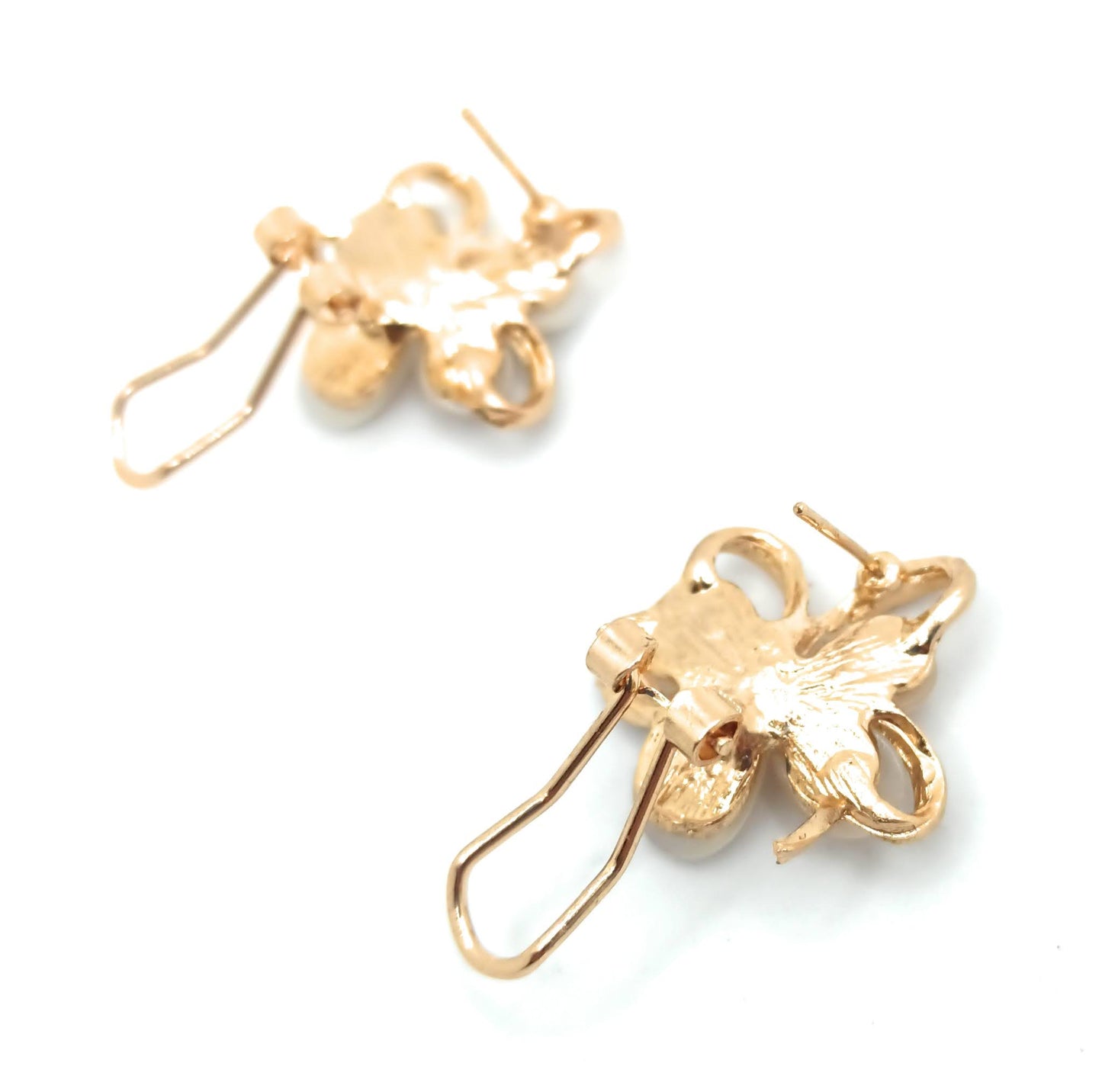 Pendientes Dorados · Florecitas con Cristales Nude