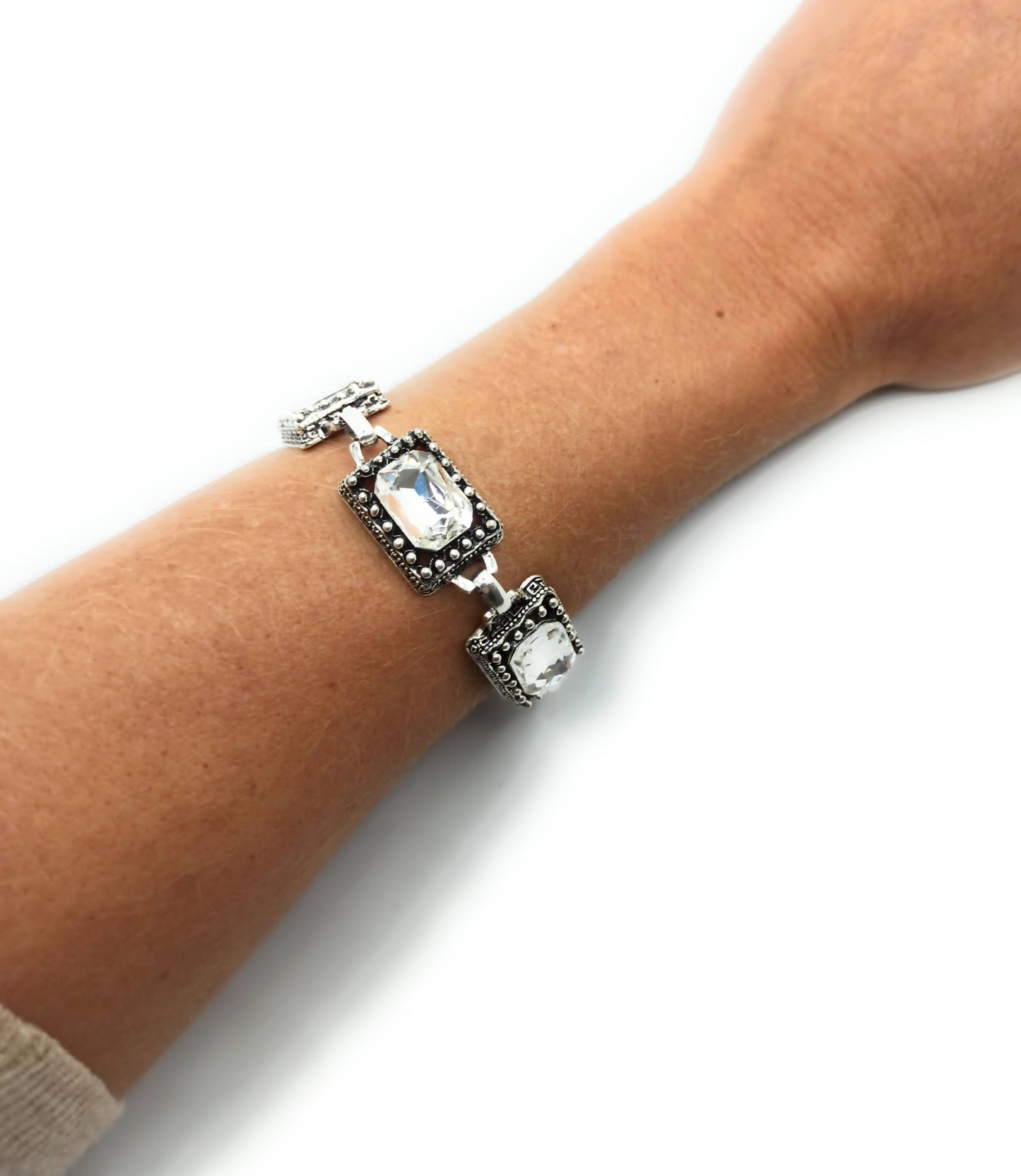 Pulsera Cristales · Blanco (última unidad!)