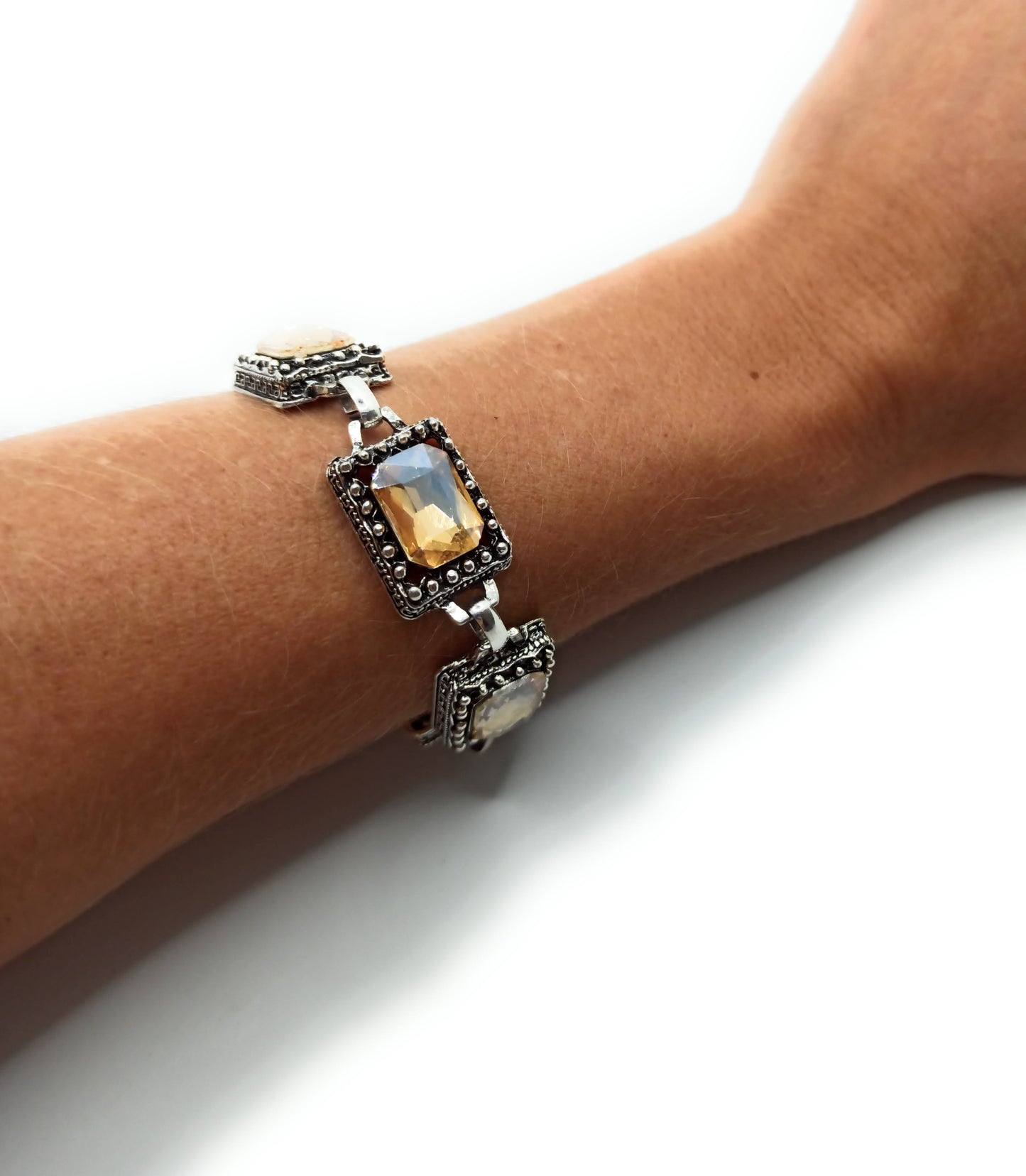 Pulsera Cristales · Marfil