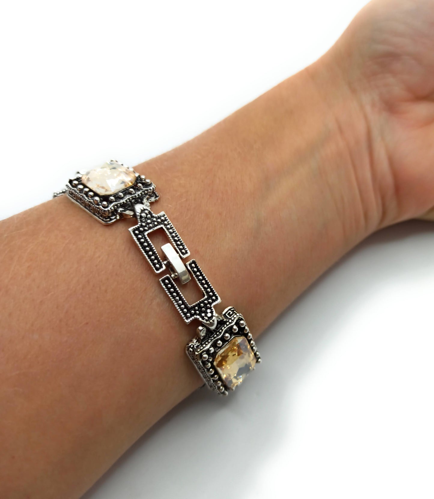 Pulsera Cristales · Marfil