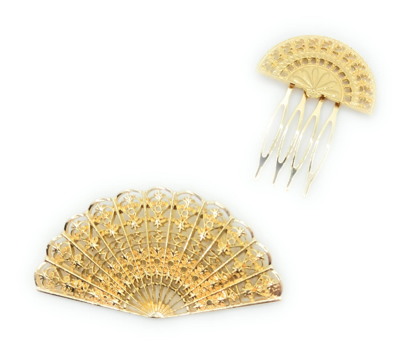 SET: Broche Abanico Talla L + Peineta Abanico Talla M