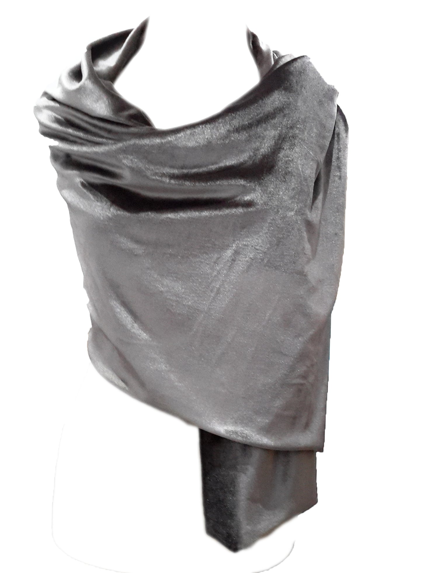 Estola de Terciopelo · Gris Plateado 150x50cm