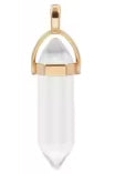 Péndulo Hexagonal de Piedra Semipreciosa Natural con Collar Corto Dorado · Cuarzo Blanco (últimas unidades!)