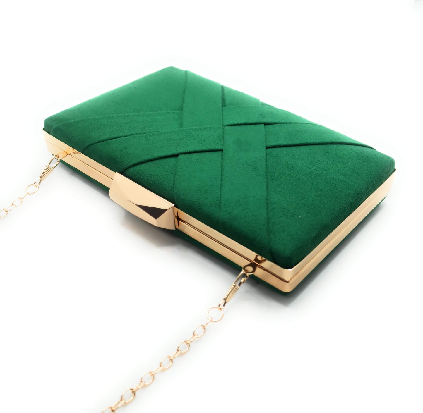 Cartera De Mano Bolso Fiesta · Cruzado Ante Verde Cesped