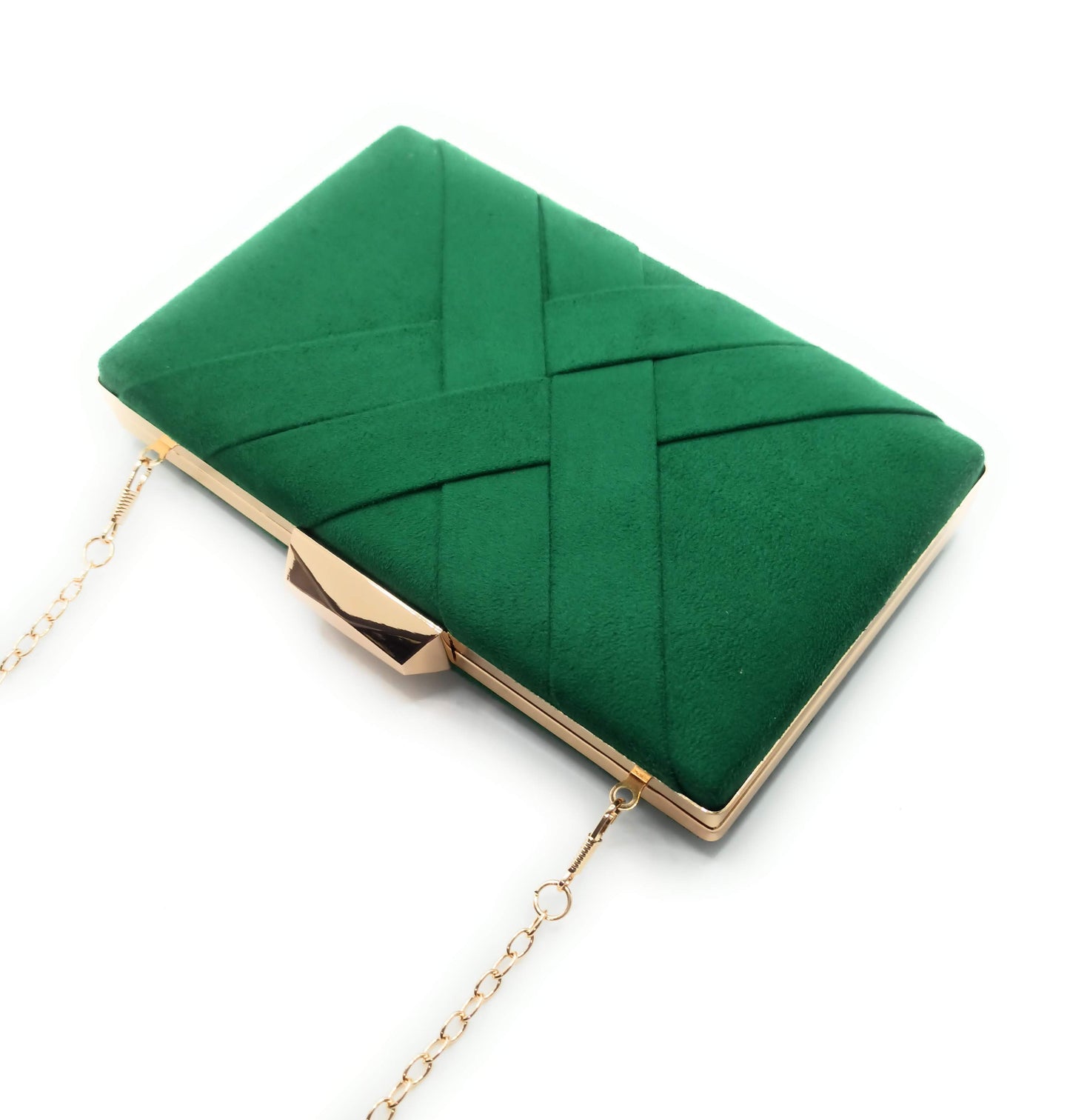 Cartera De Mano Bolso Fiesta · Cruzado Ante Verde Cesped