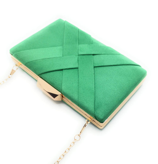 Cartera De Mano Bolso Fiesta · Cruzado Ante Verde Lima