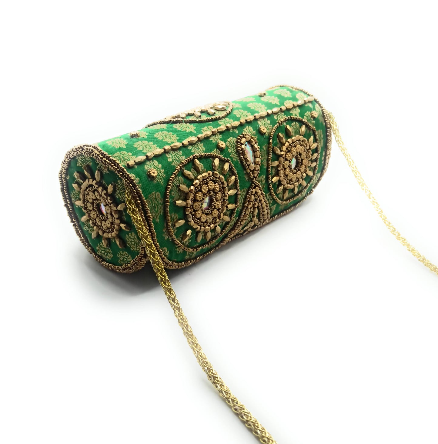 Cartera De Mano Bolso Fiesta Bordado · Artesanía étnica, Tubo Verde (última unidad!)