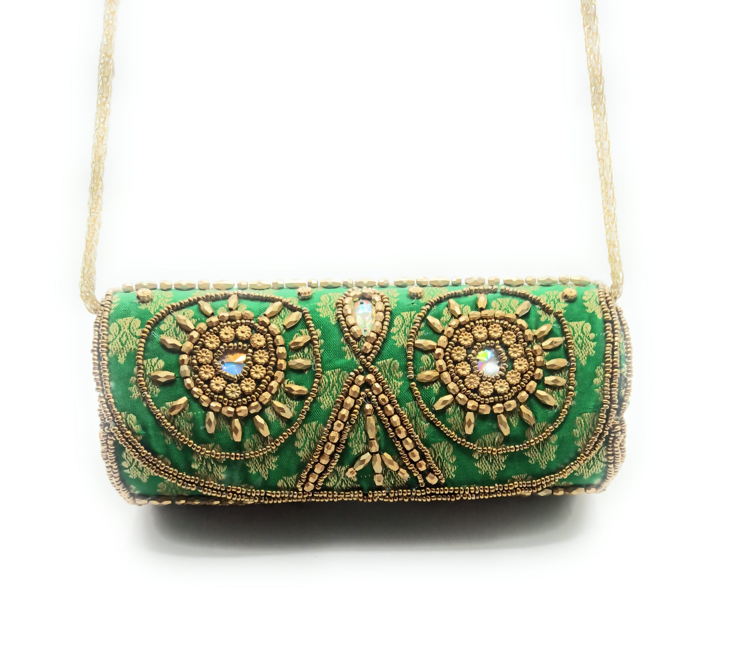 Cartera De Mano Bolso Fiesta Bordado · Artesanía étnica, Tubo Verde (última unidad!)