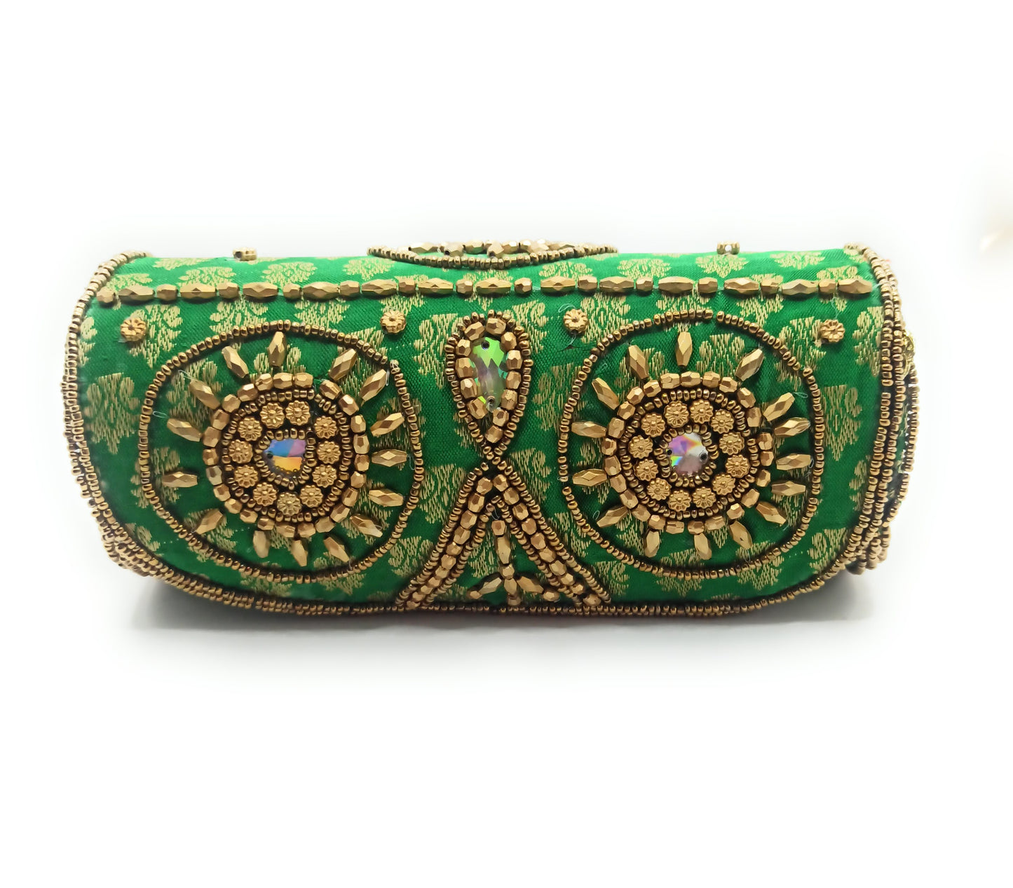 Cartera De Mano Bolso Fiesta Bordado · Artesanía étnica, Tubo Verde (última unidad!)