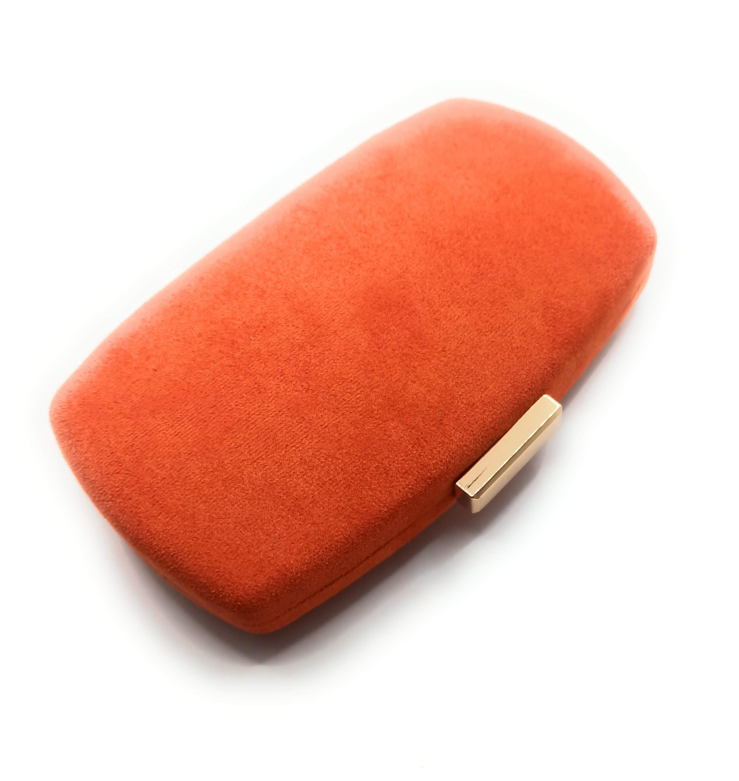 Cartera De Mano Bolso Fiesta · Ante Ovalado Naranja (última unidad!)