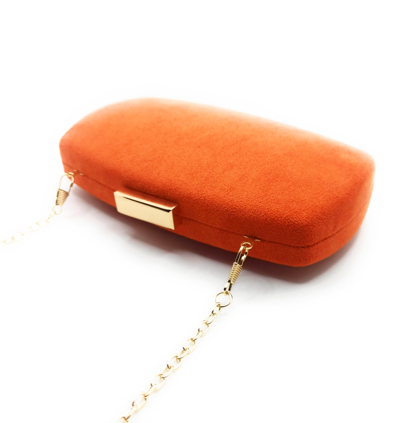 Cartera De Mano Bolso Fiesta · Ante Ovalado Naranja (última unidad!)