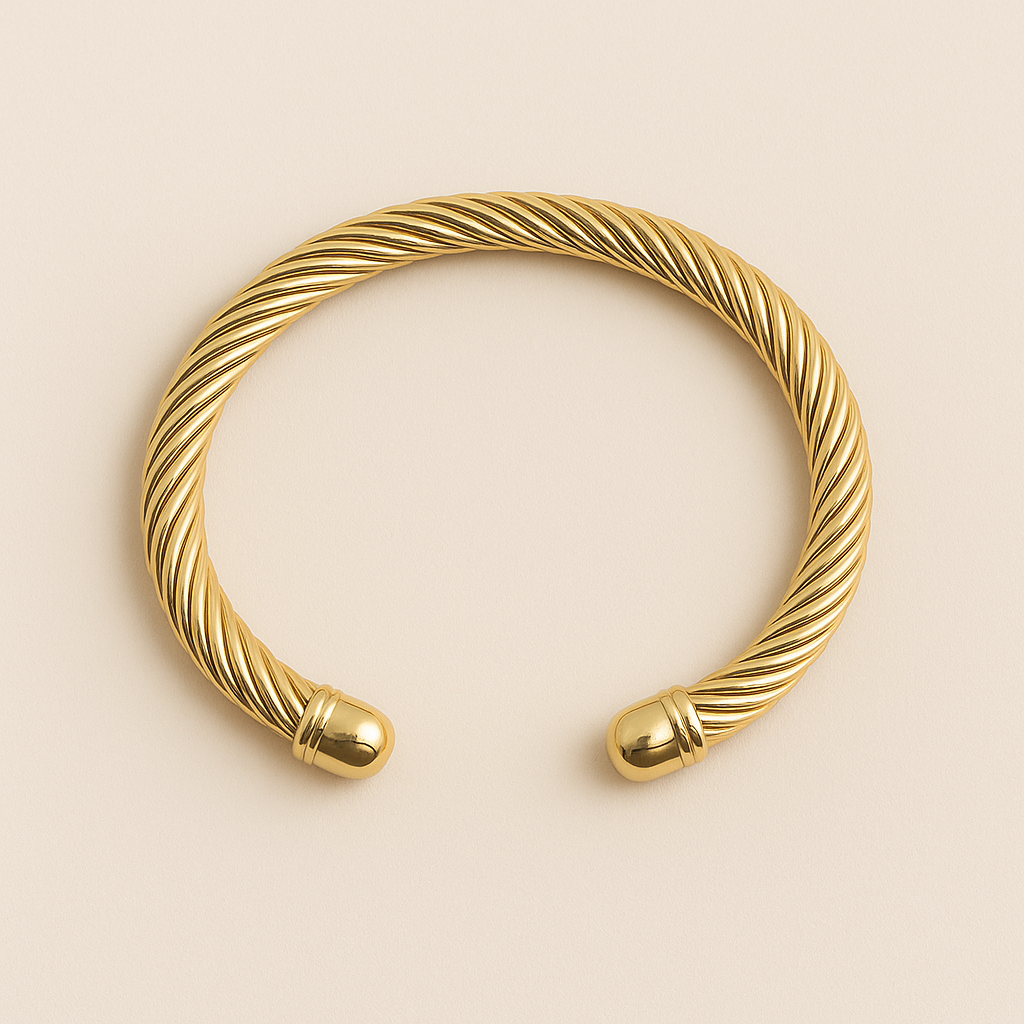 Brazalete Dorado Estilo Cuerda Náutica · Elegancia Atemporal