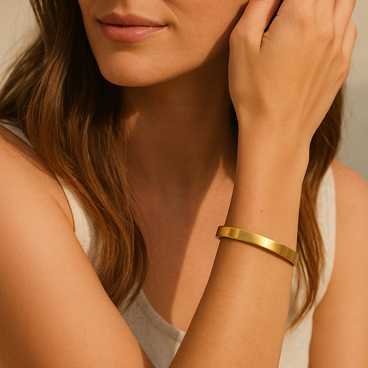 Brazalete Dorado Aro Ovadado Pulsera Rígida · Oro Mate (últimas unidades!)