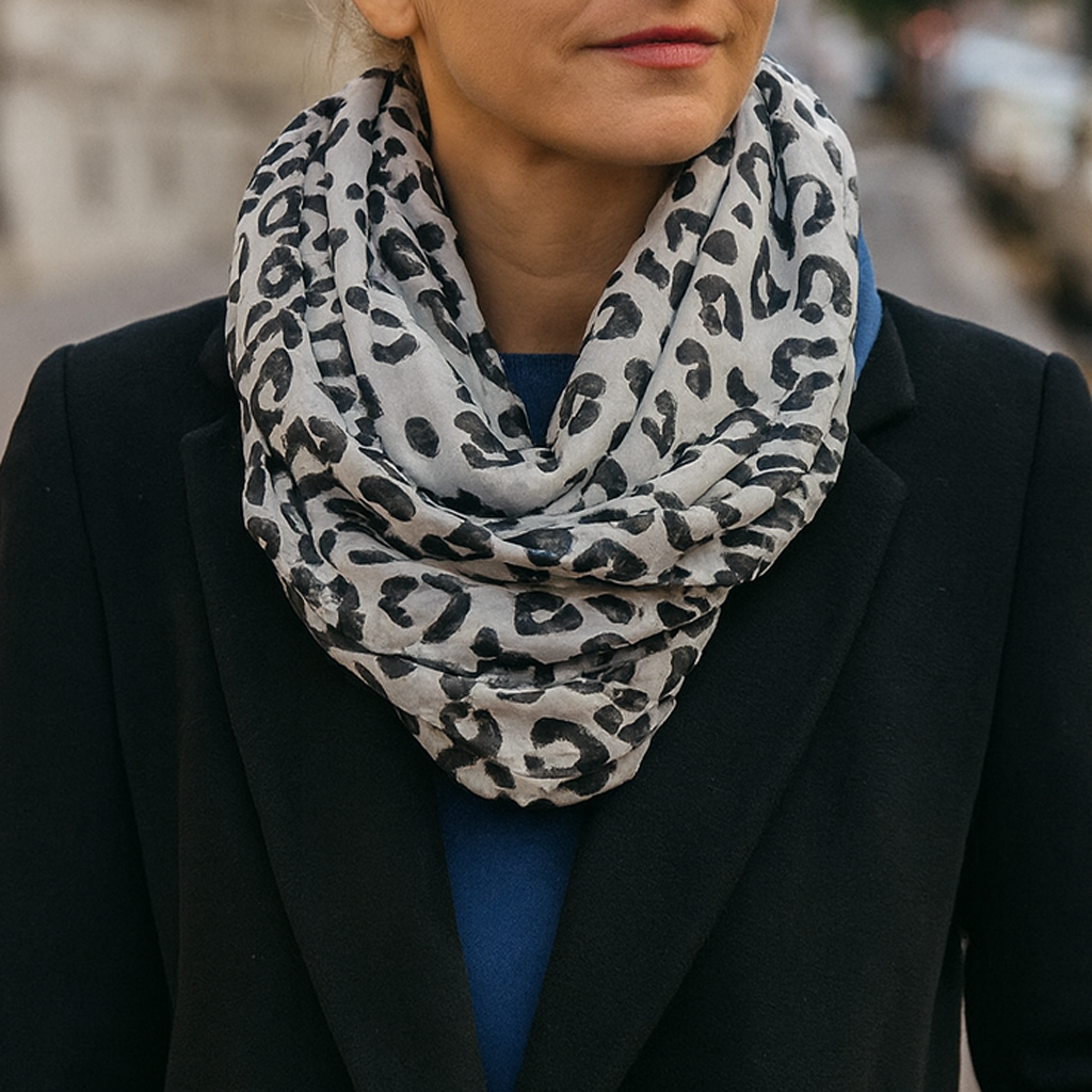 Bufanda Cuello Mujer · Leo Blanco Negro (última unidad!)