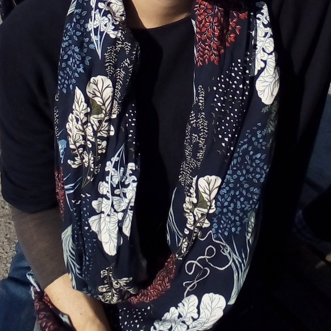 Bufanda Infinita Cuello Reversible Mujer · Fauna/Oliva