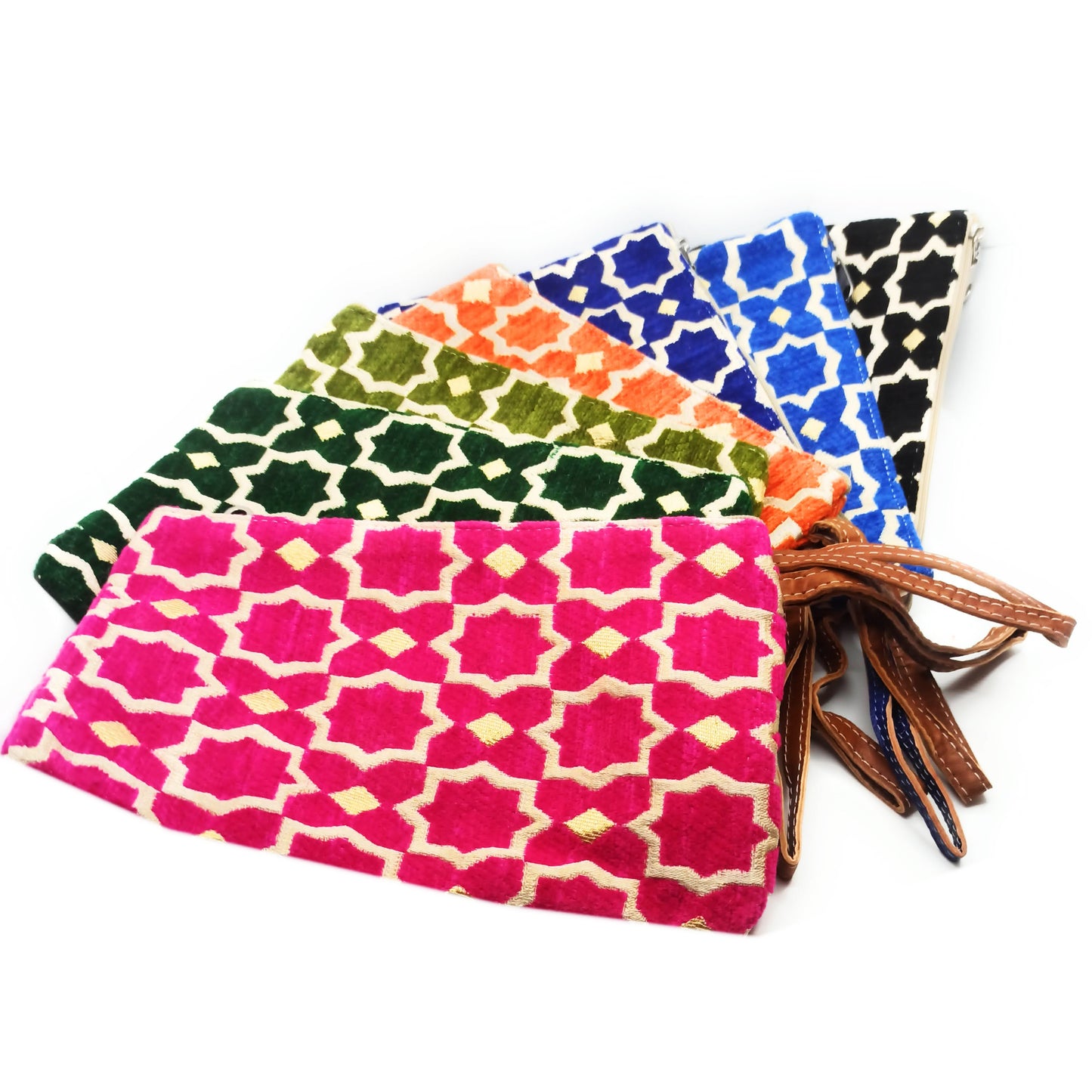Cartera de Mano Neceser Estampado Andaluz – Colorido y Alegre · Naranja