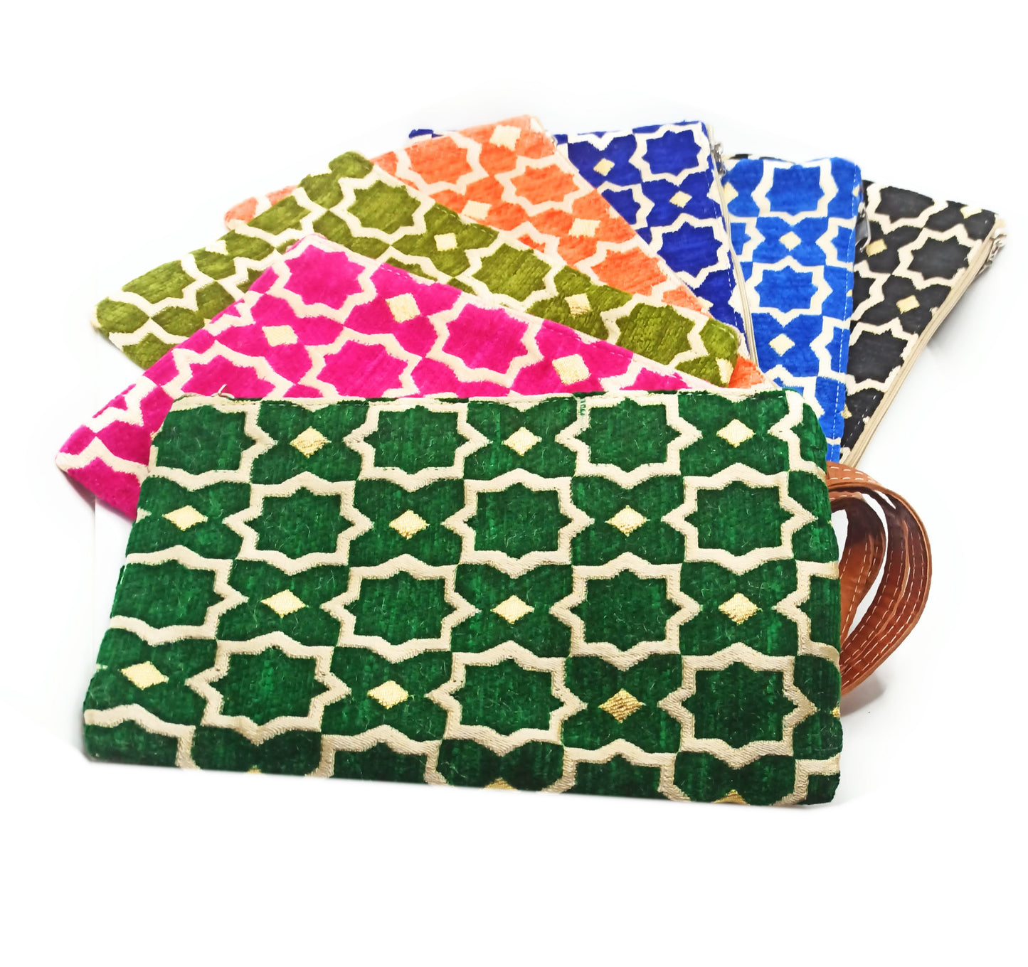 Cartera de Mano Neceser Estampado Andaluz – Colorido y Alegre · Naranja