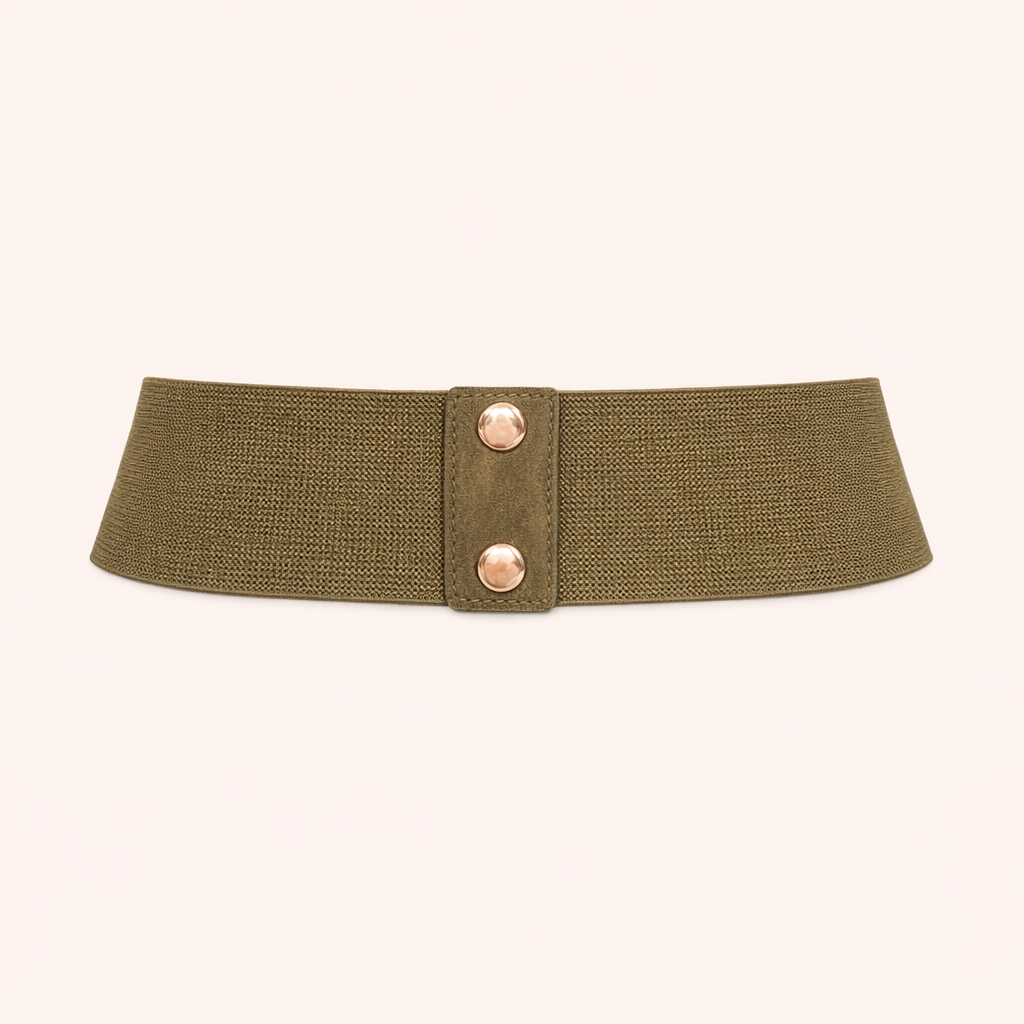 Ceinture élastique en daim vert olive avec nœud | Élégante et confortable (Édition limitée)