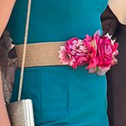 Cinturón de Flores · Rafia Fucsia