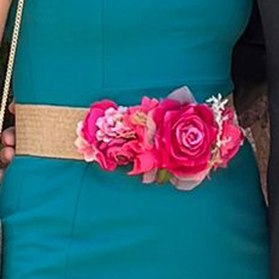 Cinturón de Flores · Rafia Fucsia