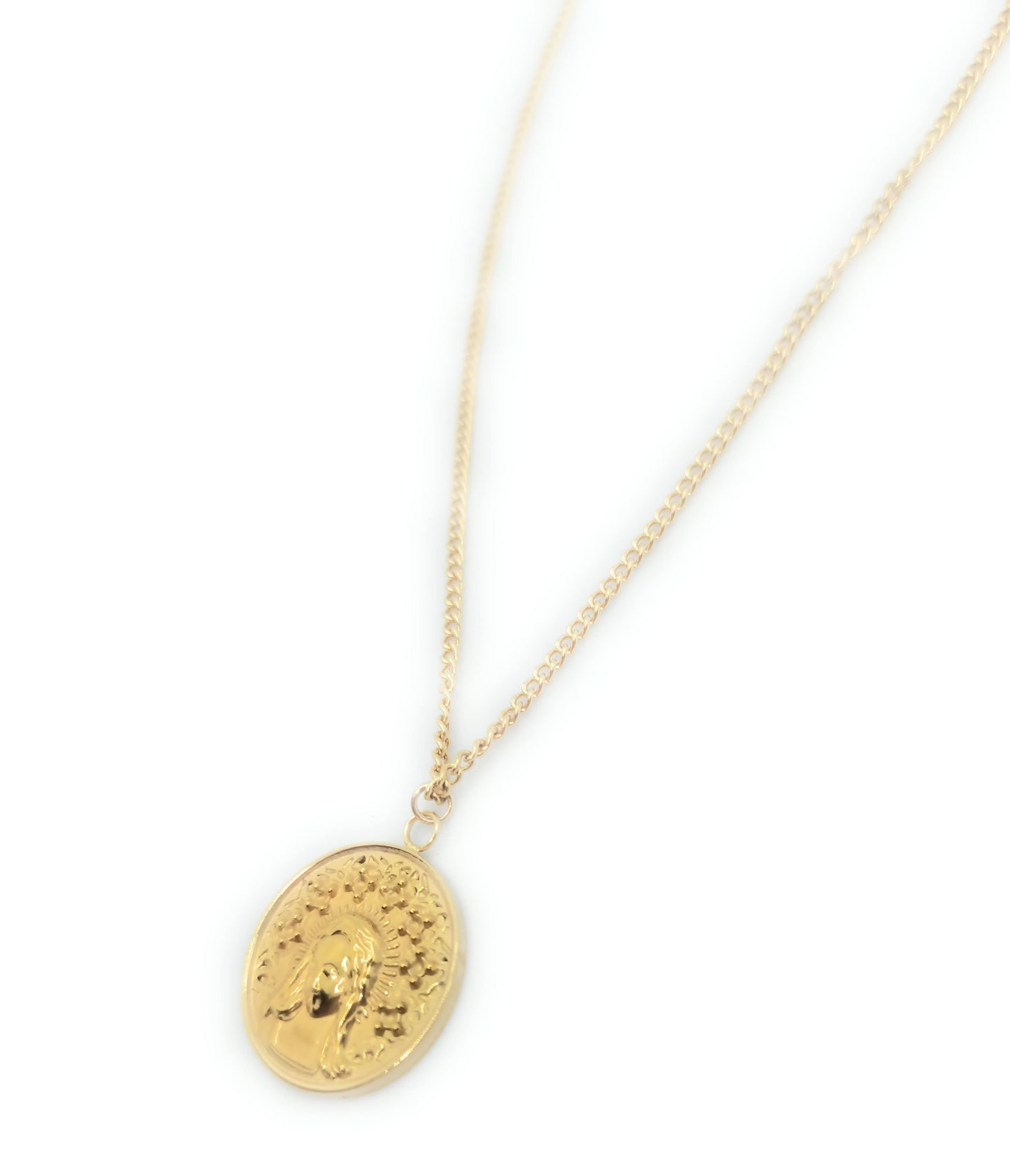 Collar dorado con Medalla dorada de Virgen María · Joya elegante ideal para regalo (Edición limitada!)