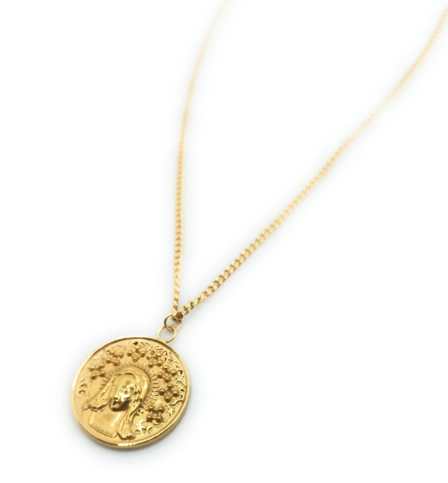 Collar dorado con Medalla dorada de Virgen María · Joya elegante ideal para regalo (Edición limitada!)