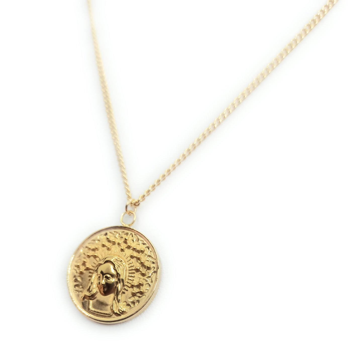 Collar dorado con Medalla dorada de Virgen María · Joya elegante ideal para regalo (Edición limitada!)