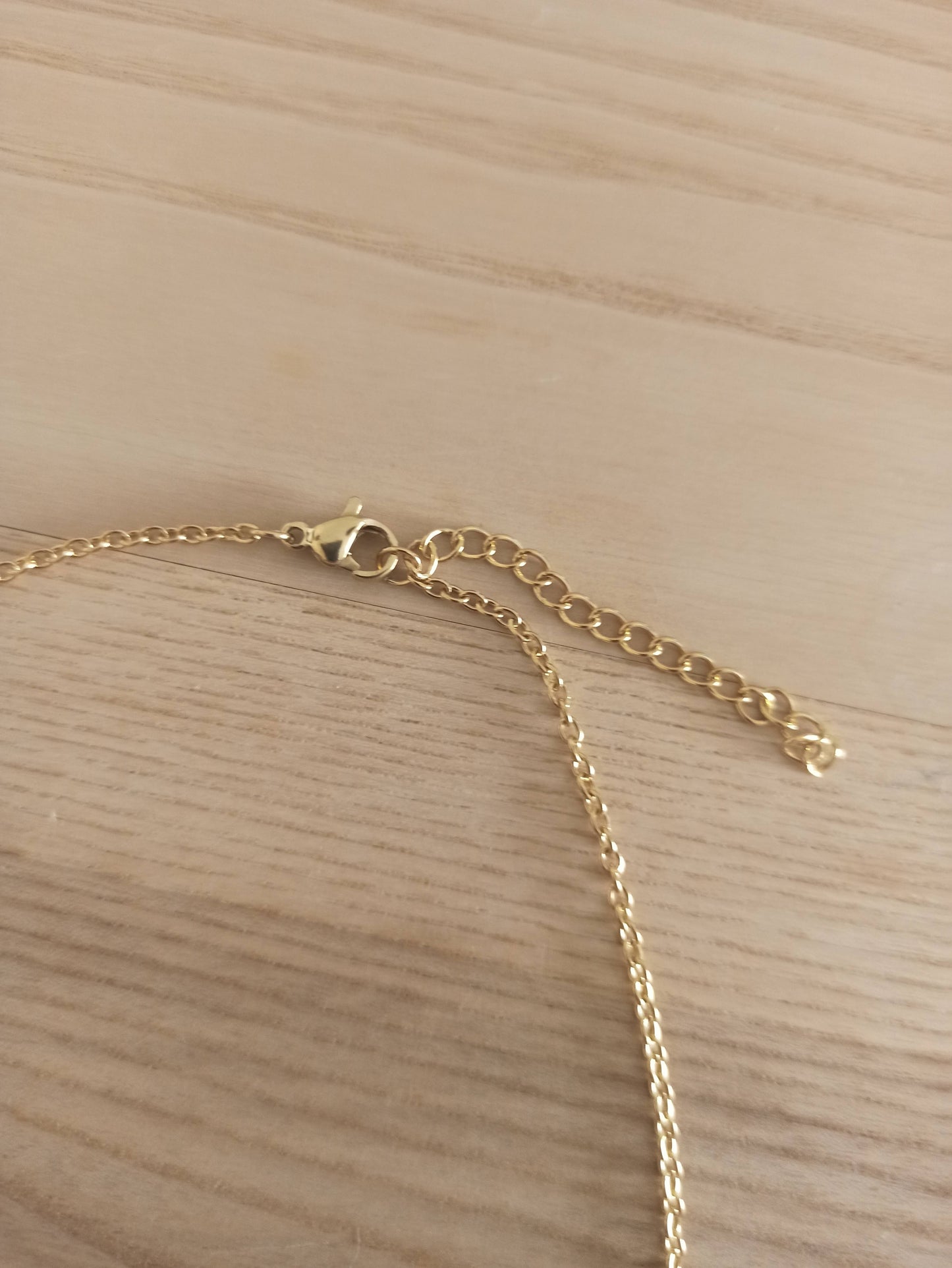 Collar Corto Dorado con Colgante · Concha de Cerámica