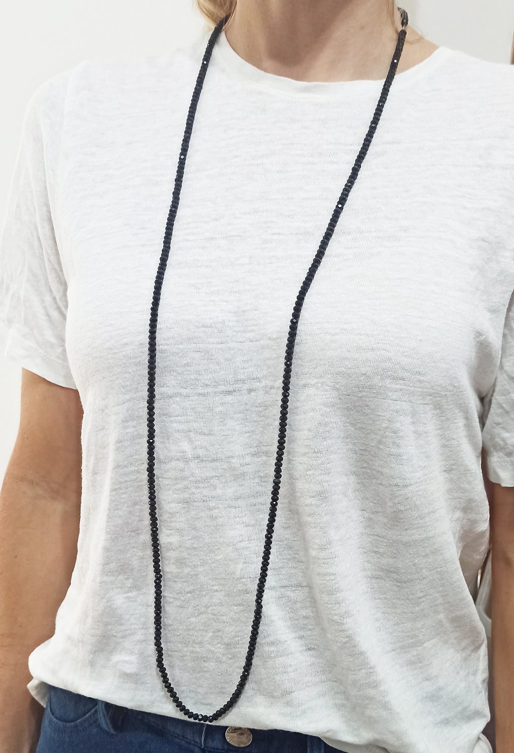 3 en 1: Collar Largo | Corto Doble | Pulsera · Negro